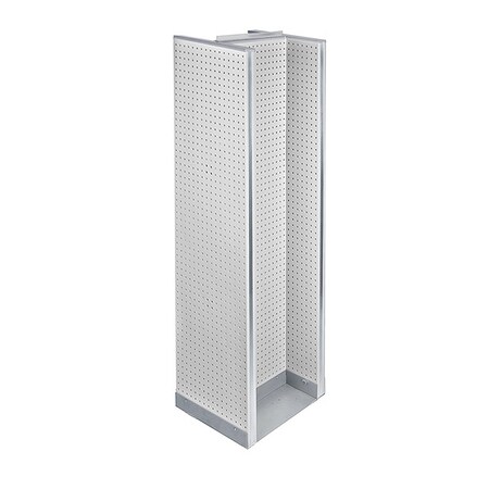 Azar Displays H-Unit Pegboard Floor Display on Revolving Base. Spinner Rack Stand. 700430-WHT